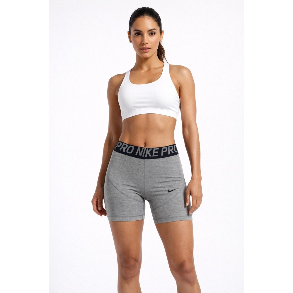 Nike Pro Dri-Fit Slim Tight Shorts Sz M Gunsmoke Heather Gym Workout Bike Cycle
